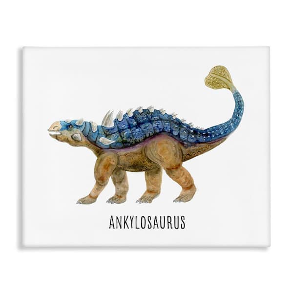 Stupell Industries Ankylosaurus Dinosaur Learning by Brett Blumenthal Unframed Animal Graphic Art Print 16 in. x 20 in.