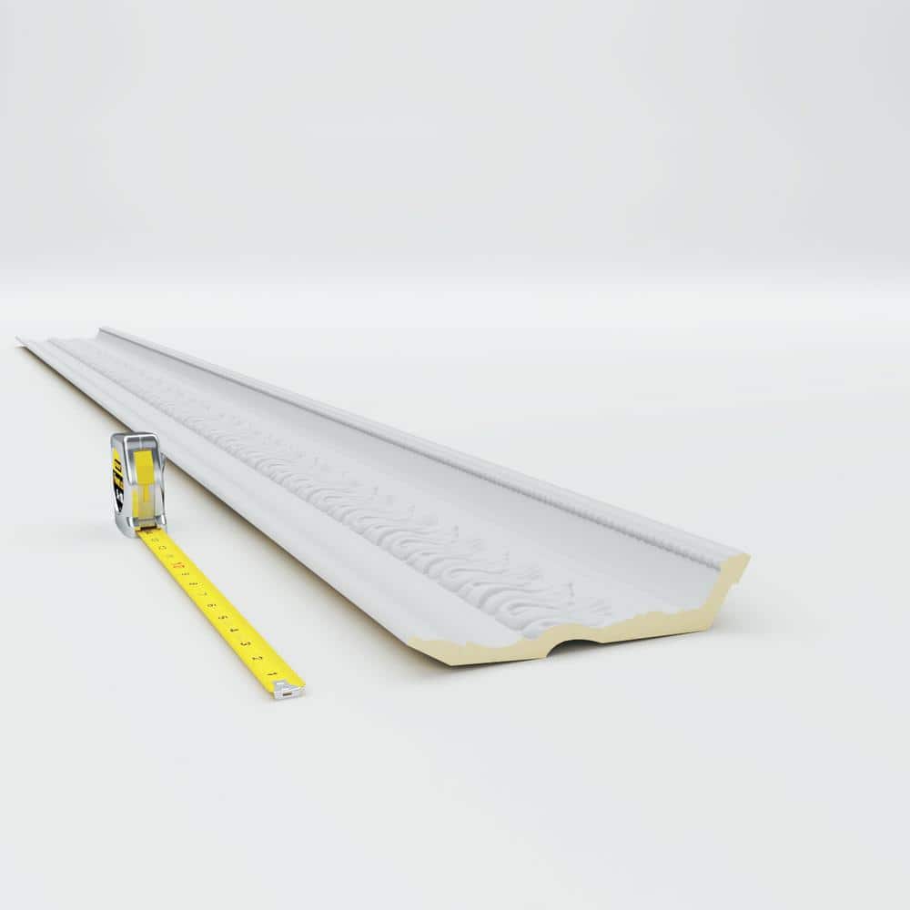 Tirana White Polyurethane Decorative Crown Moulding 94.5"