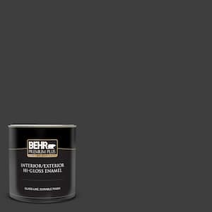 1 qt. Pure Black Hi-Gloss Enamel Interior/Exterior Paint