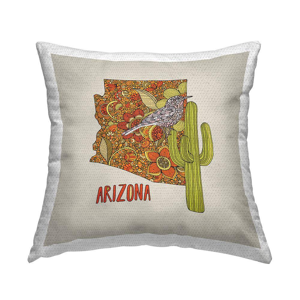 Arizona State Cactus Florals Multi-Color Square Outdoor Throw Pillow price history on PriceWatchPro