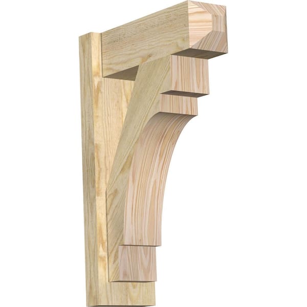 Ekena Millwork 6 in. x 24 in. x 16 in. Douglas Fir Merced Craftsman Rough Sawn Outlooker