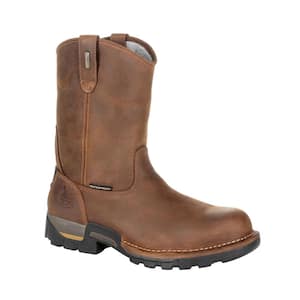 Men's Eagle One Waterproof 10 in. Wellington Work Boots - Soft Toe - Brown Size 8.5 (W)