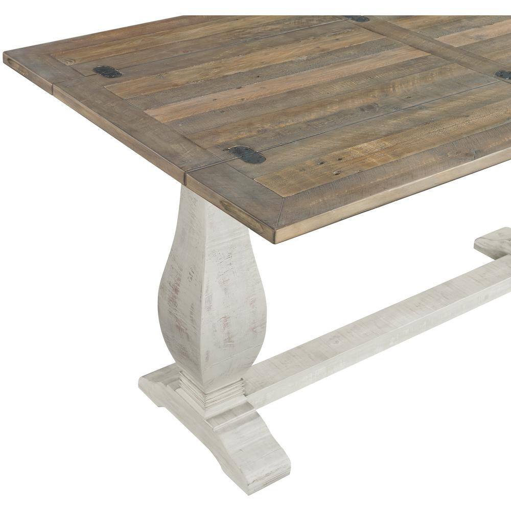 Napa 60" White and Natural Wood Flip Top Sofa Table
