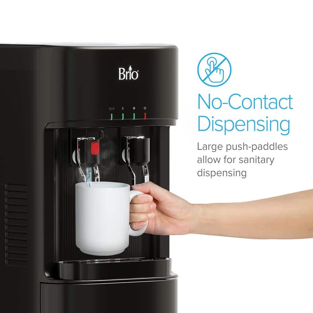 Brio Black Bottleless Water Cooler with 3-Stage Filtration