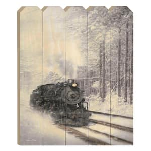 Charlie Snowy Locomotive by Unframed Art Print 20 in. x 16 in.