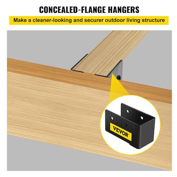 VEVOR Concealed Joist Hanger 2 in. x 4 in. Outdoor Accent Concealed Joist Bracket Pack of 24 Concealed Face Mount Joist Hanger