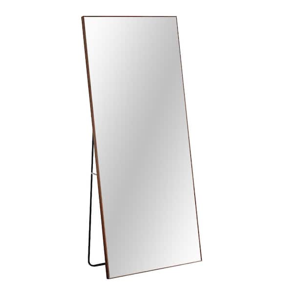 Unbranded 71 in. W x 31 in. H Framed Rectangular Full-Length Brown Mirror for Living Room