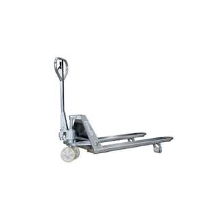 Industrial Grade M20Z Galvanized Manual Pallet Jack 4,400 lbs. 27 in. x 48 in. with Special Nylon Wheels