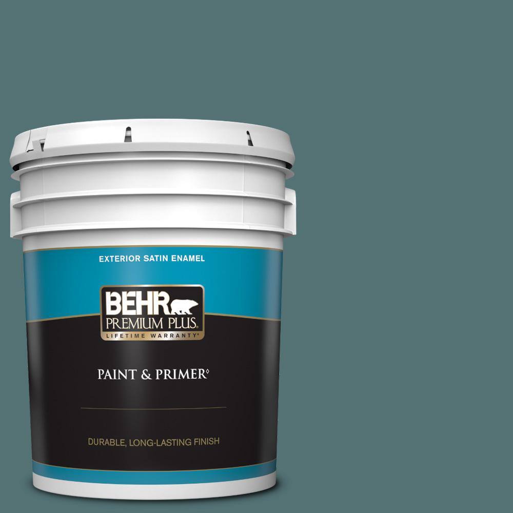 BEHR PREMIUM PLUS 5 gal. PPU1302 Juniper Berries Satin Enamel