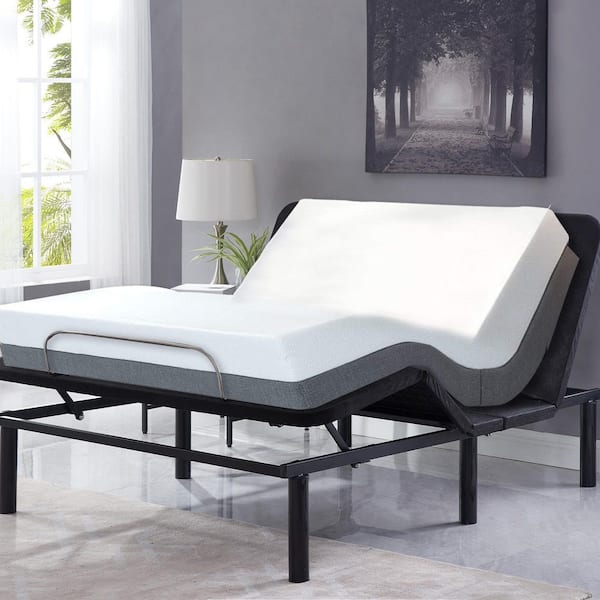 Black, King - Split, Height Electric Adjustable Bed Frame Base With Wireless Remote Control
