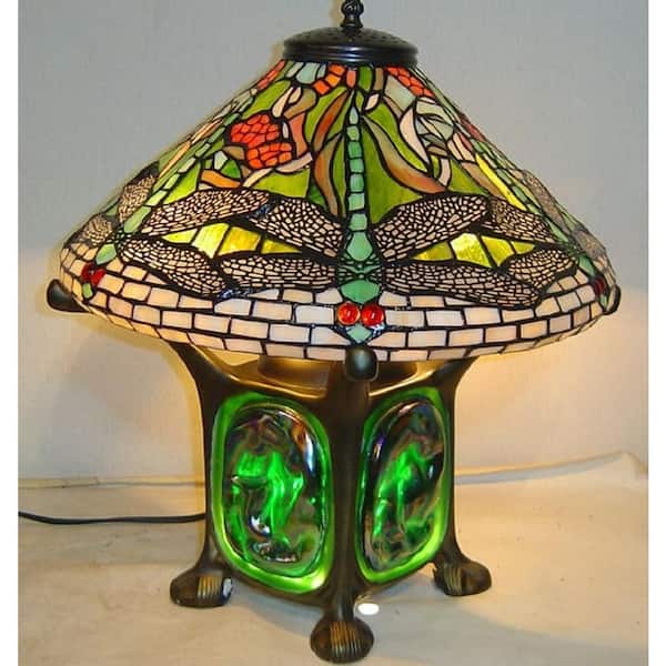 Serena D'italia Tiffany Dragonfly 14 in. Bronze Table Lamp with Mosaic Base  T16010K - The Home Depot