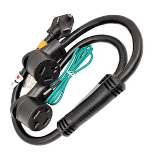 3 ft. 10/3 3-Wire 30 Amp 3-Prong Dryer Y Adapter Cord NEMA 10-30P Plug to 10-30R and 14-30R Receptacle Y Splitter Cord
