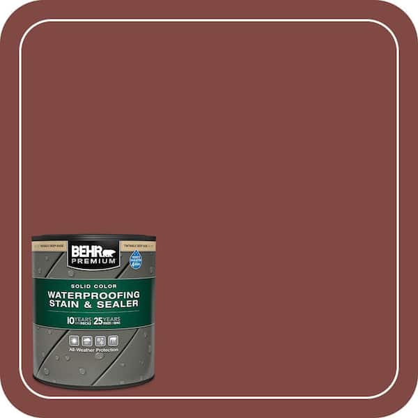 1 qt. #SC-112 Barn Red Solid Color Waterproofing Exterior Wood Stain and Sealer