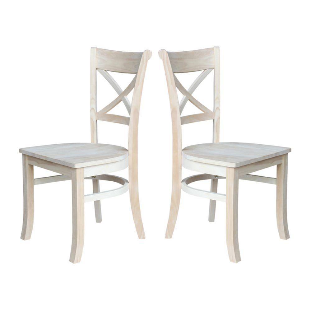 Charlotte High Cross Back Unfinished Wood Side Chair