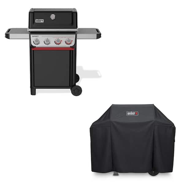 Spirit E-425 4-Burner Liquid Propane Gas Grill in Black with Sear Zone and Grill Cover