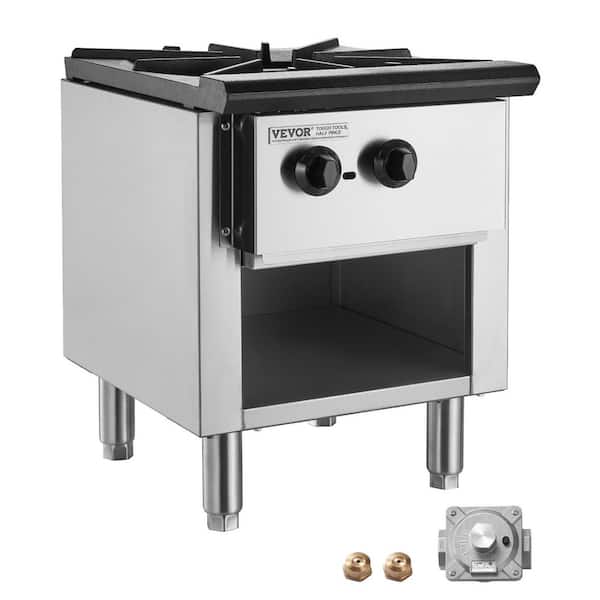 34in. Commercial Double Oven Gas Range Stove and 2-Burners Propane and Natural Gas Countertop Cooking in Stainless Steel