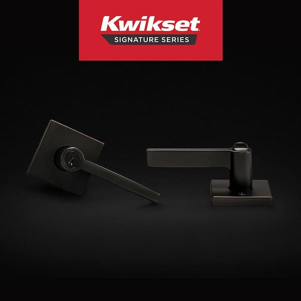 Kwikset Halifax Square Venetian Bronze Keyed Entry Door Handle