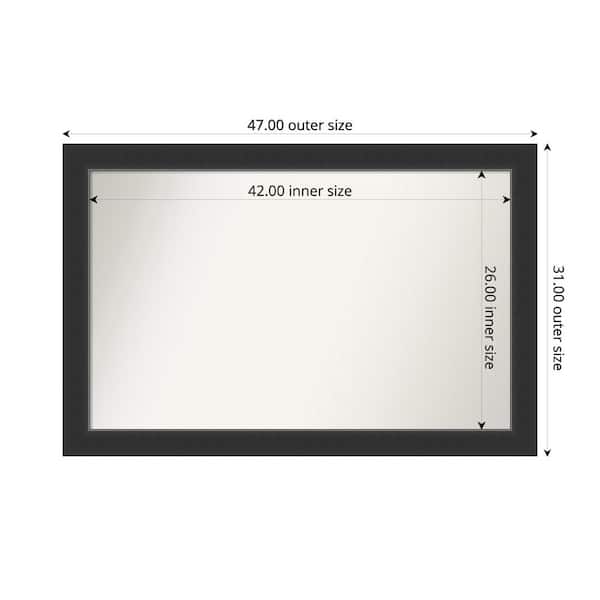 Amanti Art Corvino Black 47 in. x 31 in. Custom Non-Beveled Wood Framed Bathroom Vanity Wall Mirror