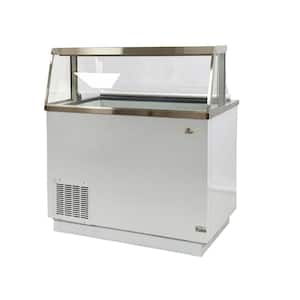 47in.W 15.2 cu.ft Automatic-Defrost Commercial Portable Freezer 16 Tub Deluxe Ice Cream Dipping Cabinet in white