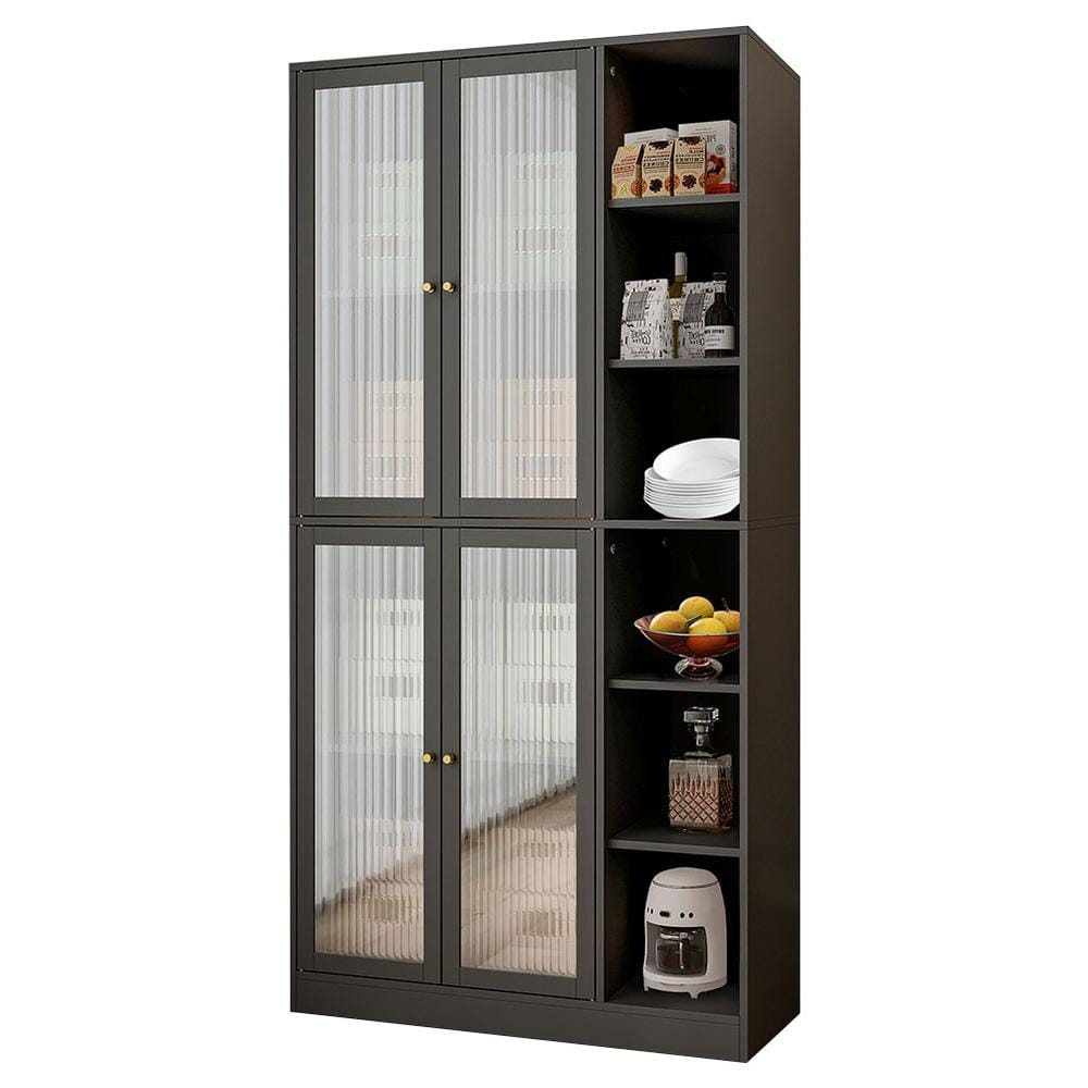 36.22 in. W x 15.75 in. D x 70.87 in. H Bathroom Black Linen Cabinet