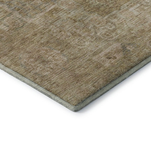 Mayfield Premium Machine Washable Abstract AMF1743 Tan 3 ft. x 4 ft. Area Rug