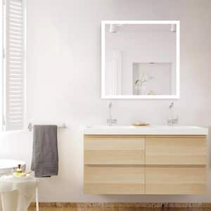 35 in. W x 35 in. H Rectangular Frameless Vertical Wall Mounted Anti-Fog LED Bathroom Vanity Mirror