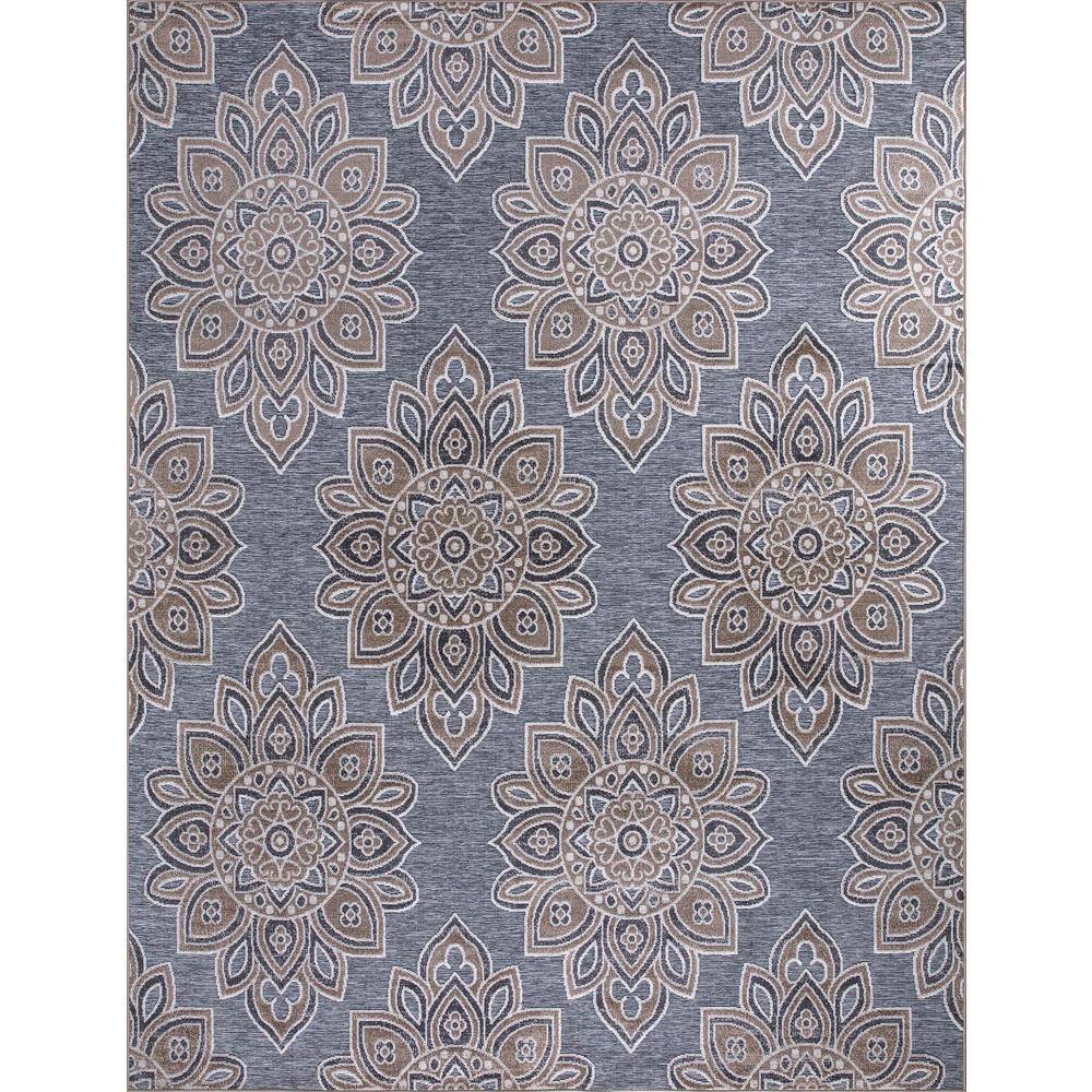 StyleWell Lara Gray 8 ft. x 10 ft. Geometric Indoor/Outdoor Patio Area
