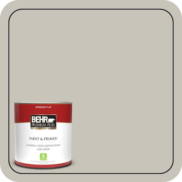 BEHR PREMIUM PLUS 1 qt. #BXC-59 Pavestone Flat Low Odor Interior Paint & Primer