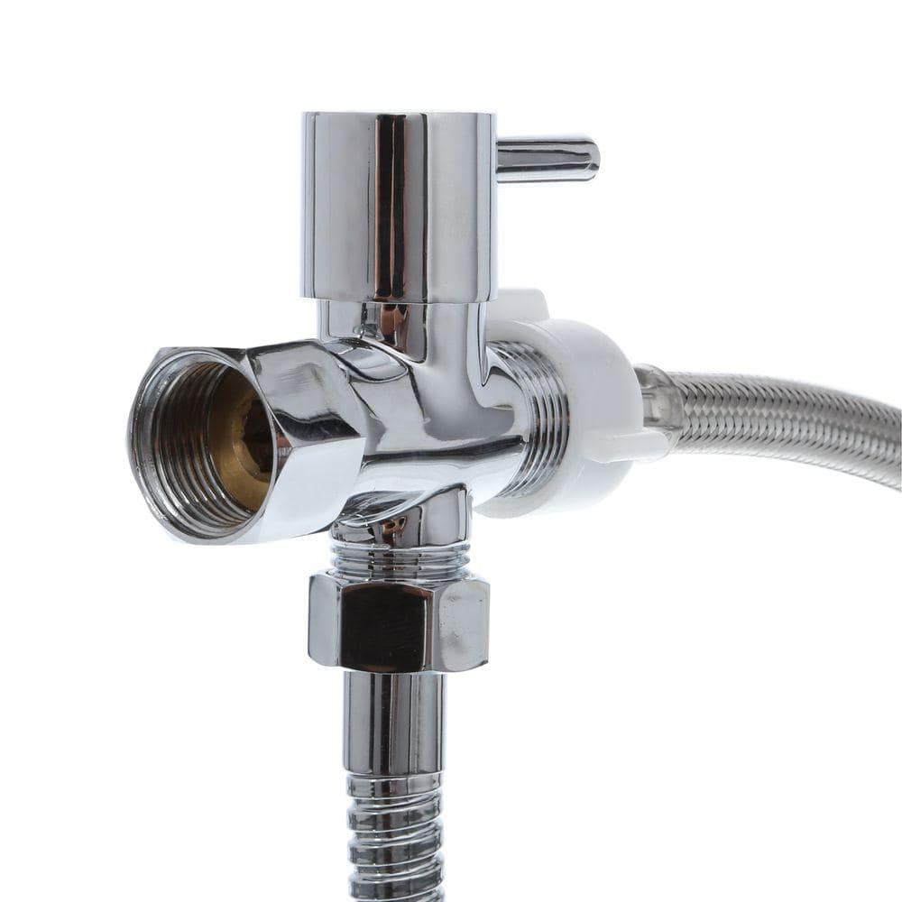 Chrome Handheld Bidet Sprayer with Brass Valve and Steel Supply Line