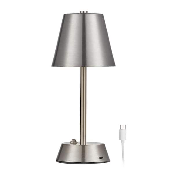 Hampton Bay 11 in. LED 1 light brushed nickel cordless desk Lamp 1 pack