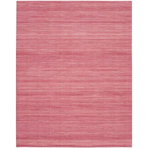 Interweave Rose 10 ft. x 14 ft. Solid Ombre Geometric Modern Area Rug