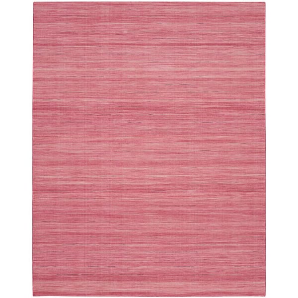 Nourison Interweave Rose 10 ft. x 14 ft. Solid Ombre Geometric Modern Area Rug