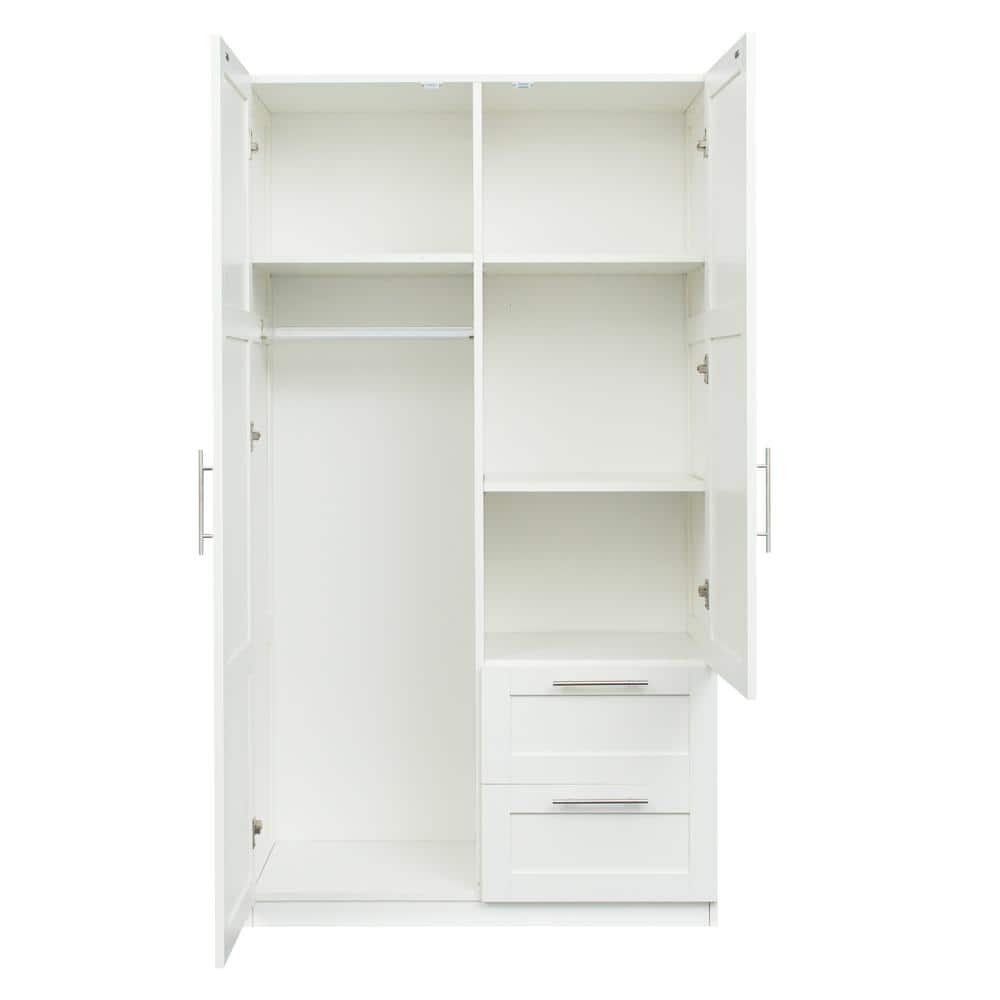 39.37 in. W x 19.49 in. D x 70.87 in. H Bathroom White Linen Cabinet