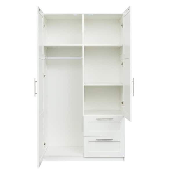Unbranded 39.37 in. W x 19.49 in. D x 70.87 in. H Bathroom White Linen Cabinet