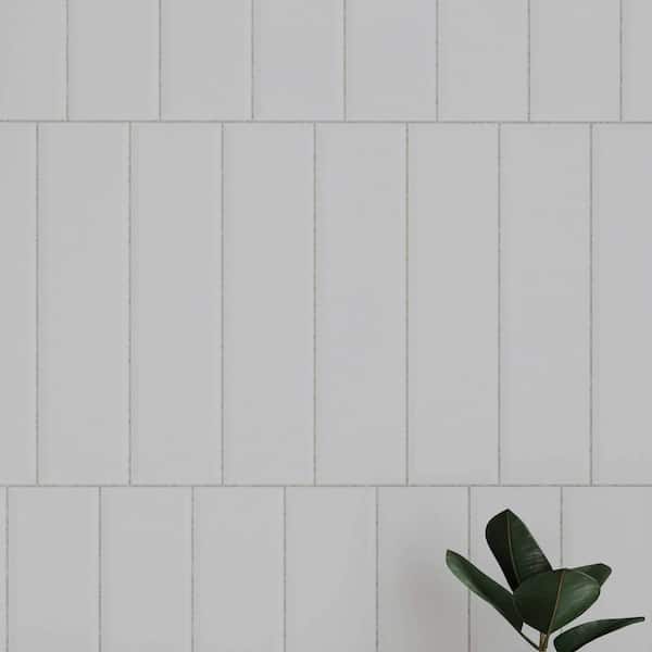 CRUZ BAY STUDIO Facet 3 in. x 12 in. Glazed White Matte Ceramic Subway Wall Tile (5.28 sq. ft./Case)