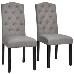 Gray 2-Piece Tufted Upholstered Dining Chairs