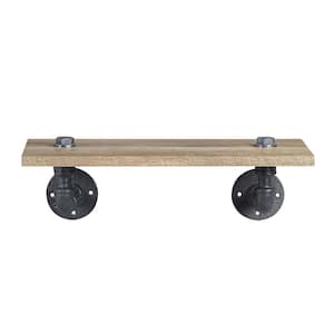 18 in. x 9 in. Floating Pipe Industrial Rustic Wall Mount Decorative Shelf