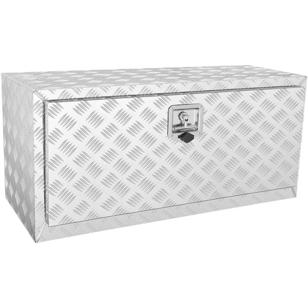 VEVOR 36 in. x 14 in. x 16 in. Underbody Truck Tool Box Aluminum Pickup Storage Box with Keys T-Handle Latch for Truck Trailer