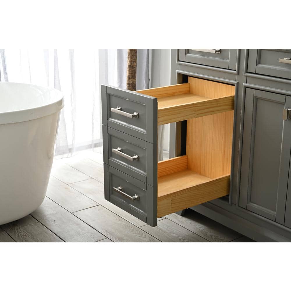 Milano 84" Gray Birch Double Vanity with Quartz Top