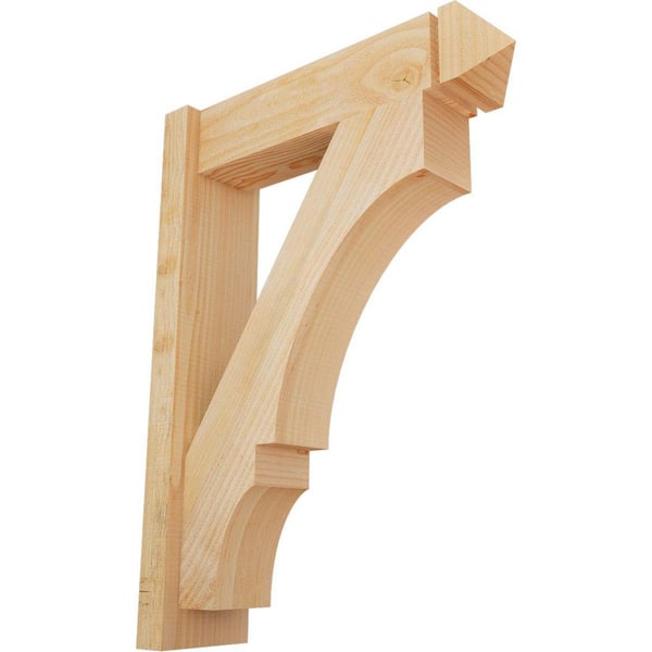 Ekena Millwork 6 in. x 30 in. x 22 in. Douglas Fir Balboa Arts and Crafts Rough Sawn Outlooker