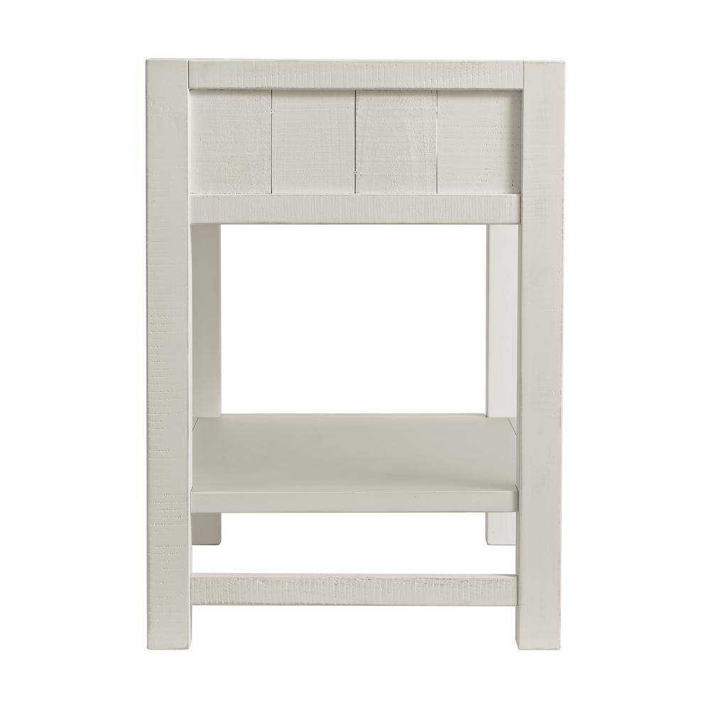 Arden Driftwood White Pine 2-Drawer Nightstand with Open Shelf