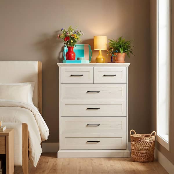 dresser beige Garvee 6 Drawers for Bedroom Chest of Drawers with Wide Metal Handle Farmhouse Modern Wooden Dresser Natural Texture Storage Organizer for Bedroom Living Room Kids Room in the Dressers department it showcases the natural beauty of Indonesian Ujung Pangang marble and comes in a gorgeous light wood finish Mayfair 6 Drawer Wood and