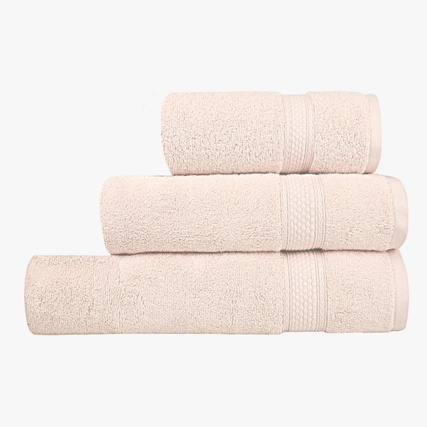 A1 Home Collections A1HC 500 GSM Duet Technology 100% Cotton Ring Spun Peach Blush Quick Dry Low Lint Highly Absorbent 3-Piece Towel Set