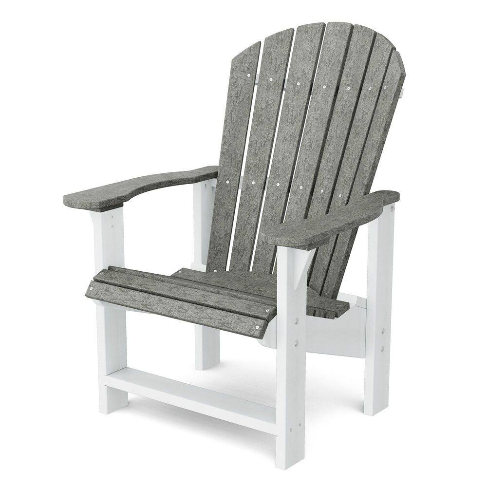 Heritage Dark Gray and White Plastic Outdoor Upright Adirondack Chair price history on PriceWatchPro