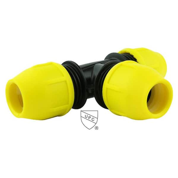 HOME-FLEX 1-1/4 in. IPS DR 11 Underground Yellow Poly Gas Pipe Tee