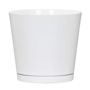 6 in. Dia White Round Vibe Planter (2-Pack)