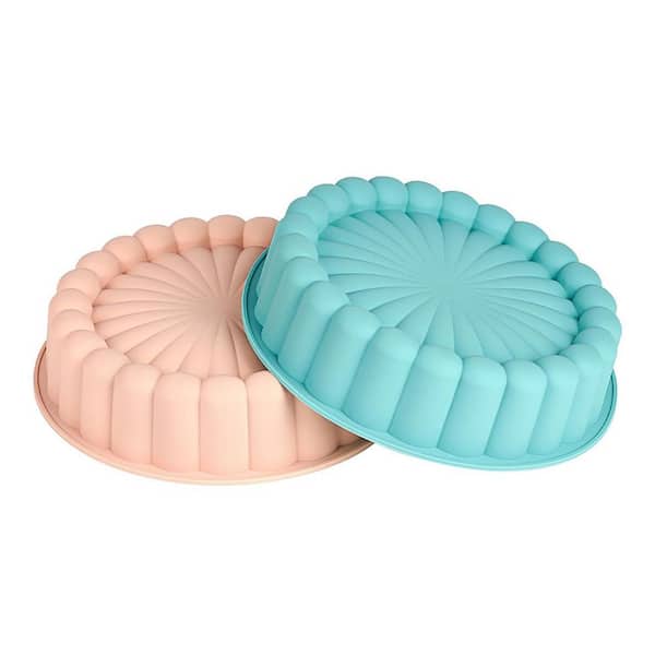 Charlotte 2-Cup Silicone Cake Pan Mold Set of 2 Nonstick Flower Shape for Cheesecake Brownie Jello Baking