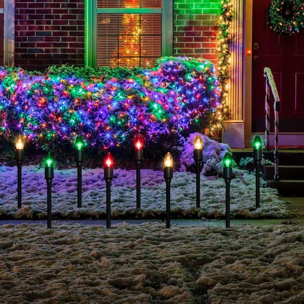 Northlight Set of 15 Red Clear and Green C9 Candle Christmas