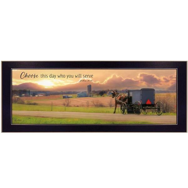 HomeRoots Charlie Choose this Day Who You will Serve 1-Piece Framed Wall Art 10 in. x 22 in.