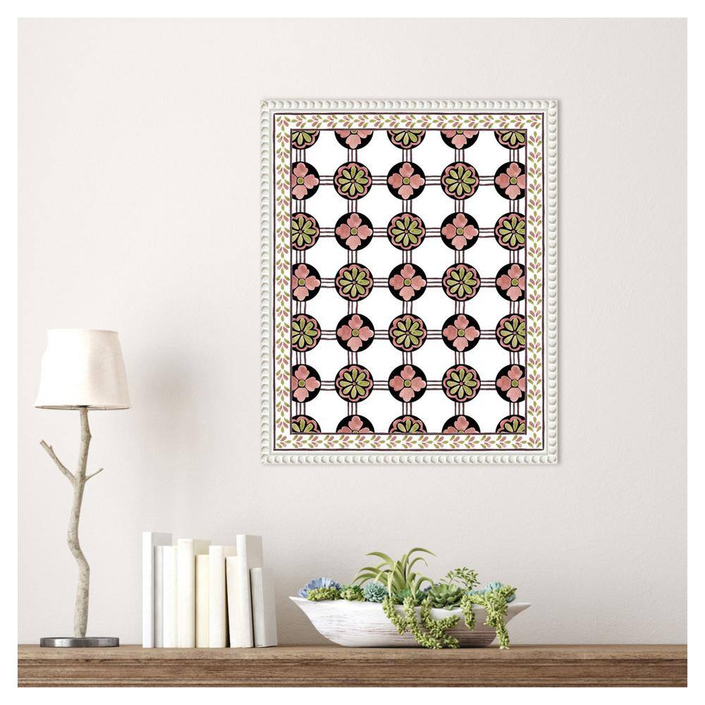 Cubicles II Abstract Floral Canvas Print with White Frame